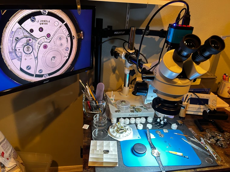 Work station of watch making.